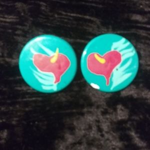 Hand painted 80s earrings